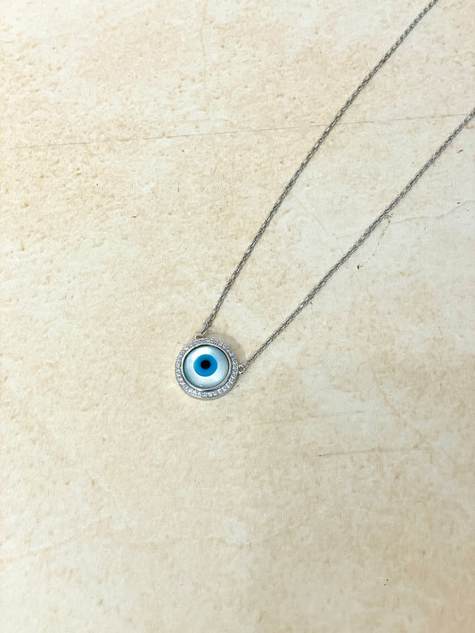 Circle evil eye necklace